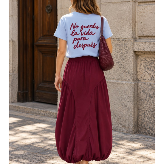 Falda Globo Vino 