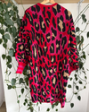 Red Animal Print Kimono