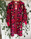 Red Animal Print Kimono