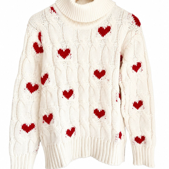 Sweater Marfil Corazones 