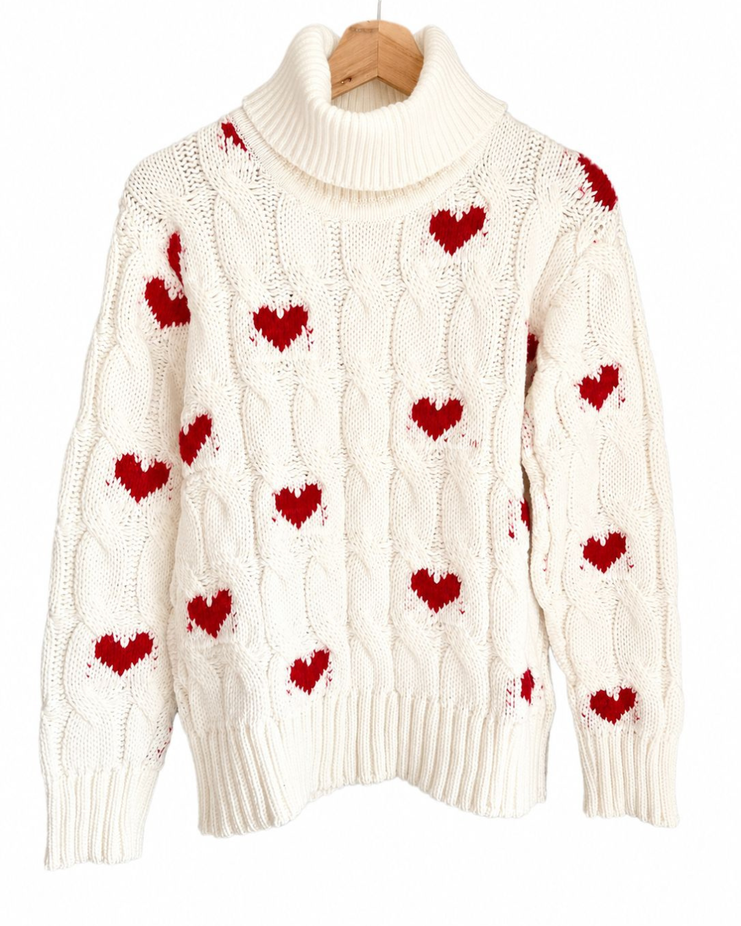 Sweater Marfil Corazones 