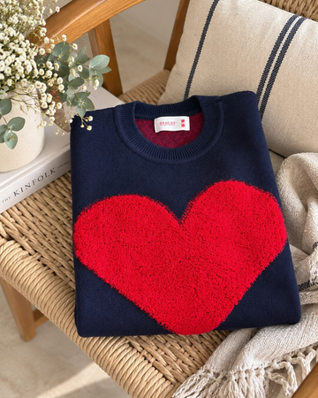 Blue Heart Sweater