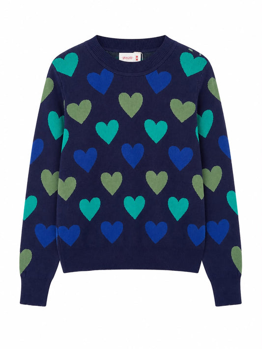 Sweater Azul Corazones