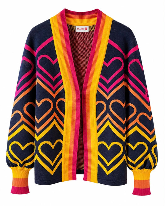 Navy Hearts Sweater