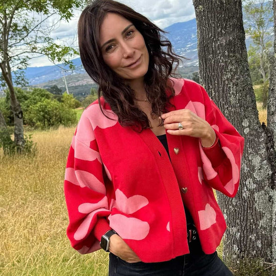 Sweater Nubes Rojo Abierto - Golden Hearts 