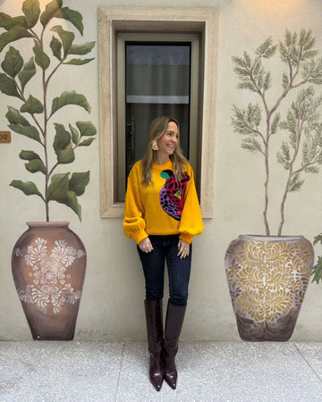 Yellow Leopard Sweater
