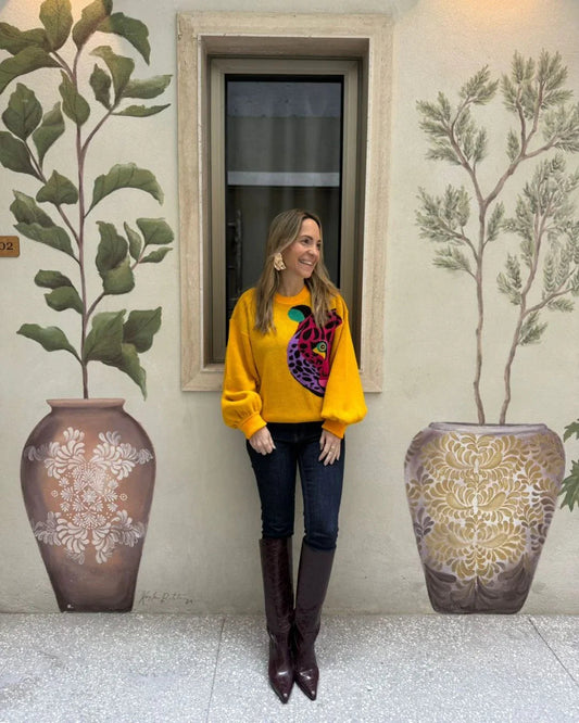 Yellow Leopard Sweater