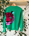 Green Leopard Sweater