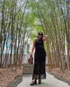 Vestido Negro Hilos 