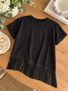 Black Fringed T-shirt