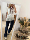Ivory Fringed T-shirt