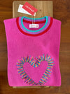Fuchsia Iris Heart Sweater