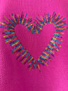 Fuchsia Iris Heart Sweater