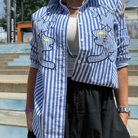 camisa de rayas bengala
