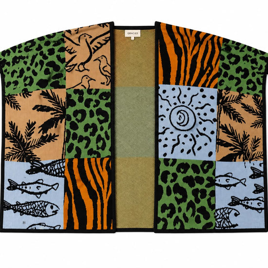 poncho prints tejido en algodon