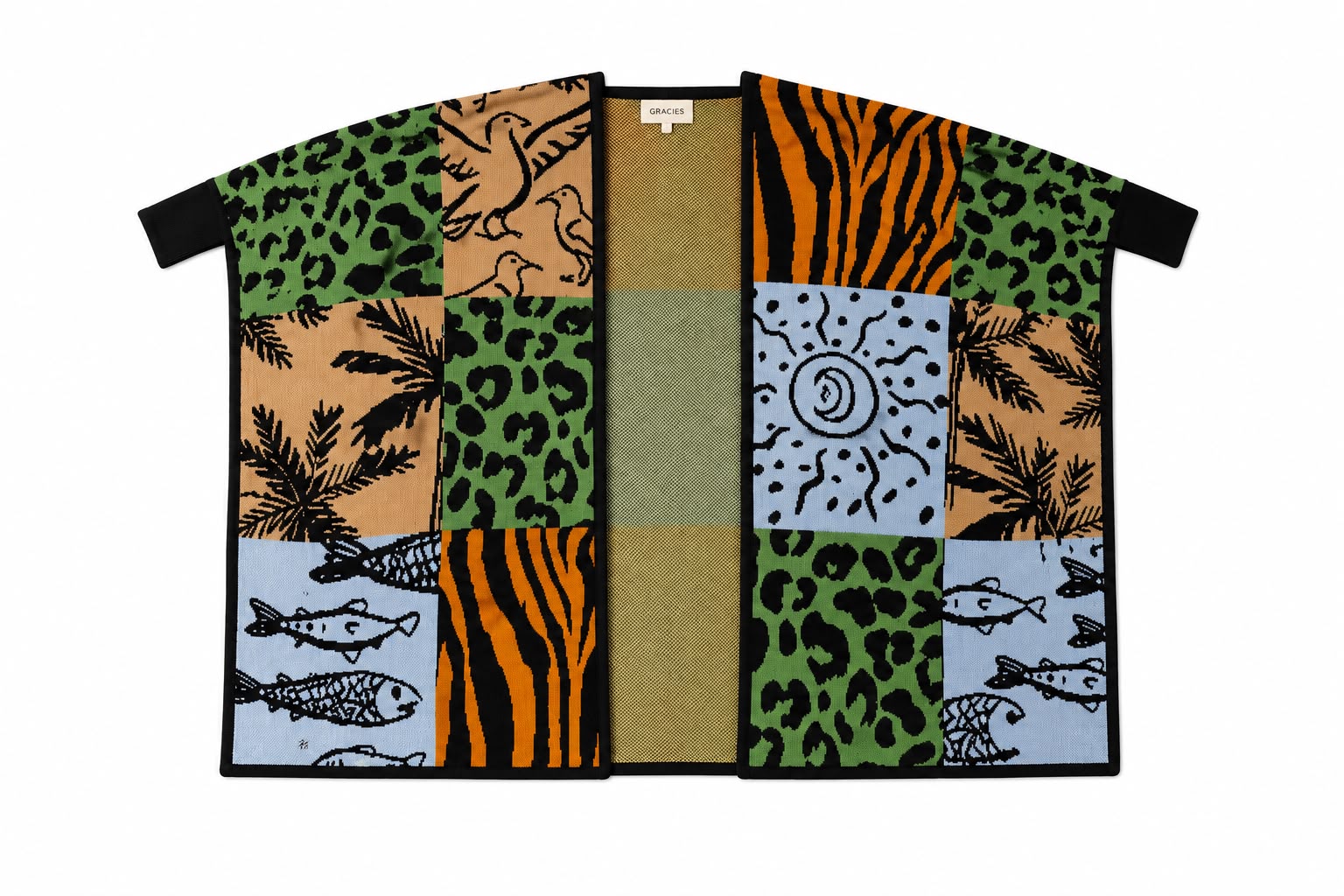 poncho prints tejido en algodon
