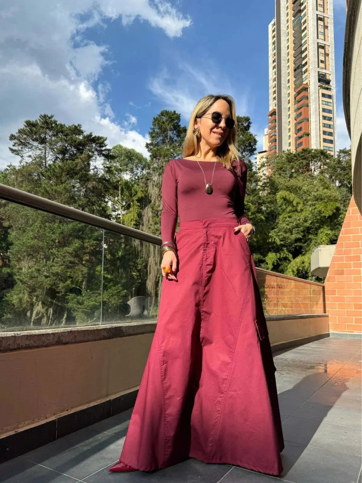Falda Cargo Burgundy