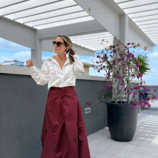 Falda Cargo Burgundy