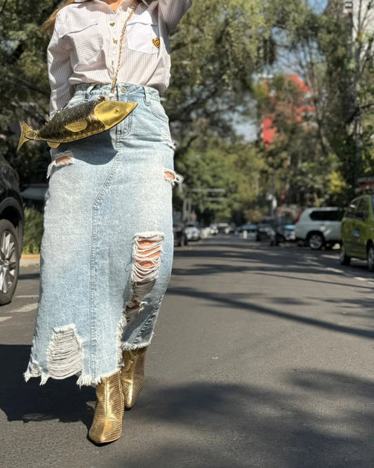 Falda Denim Claro - Gracies